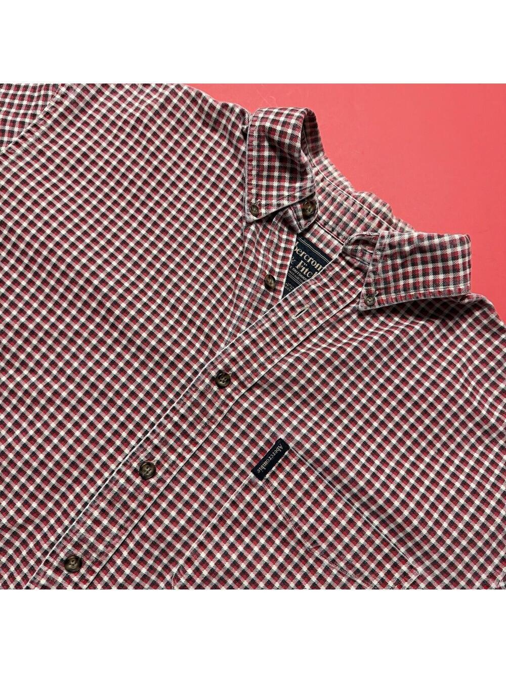 Vintage Abercrombie Fitch Reliable Goods Button Down Red Plaid Shirt Men’s L